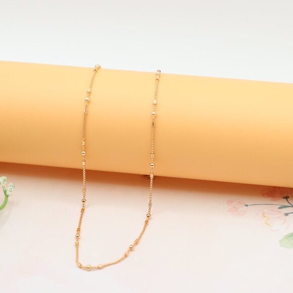 "Delicate Rose Gold Necklace with Beads, XPNL0186 - Picture 6 of 12